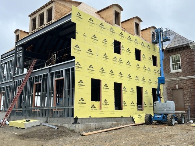 Outer shell of the student center addition